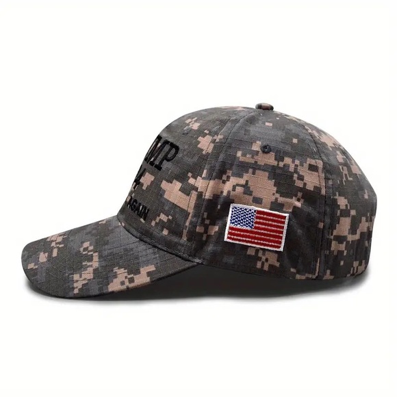 “Trump 2024 Save America Again” Embroidered American Flag Unisex Camo Hat! - Picture 11 of 14